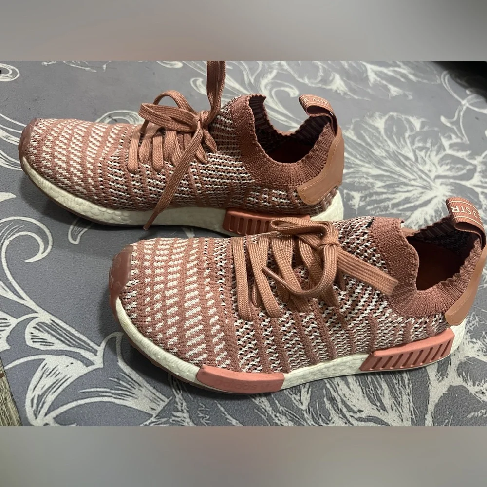 Adidas NMD PR1 Primeknit Sneakers Ash Pink Womens Size 8